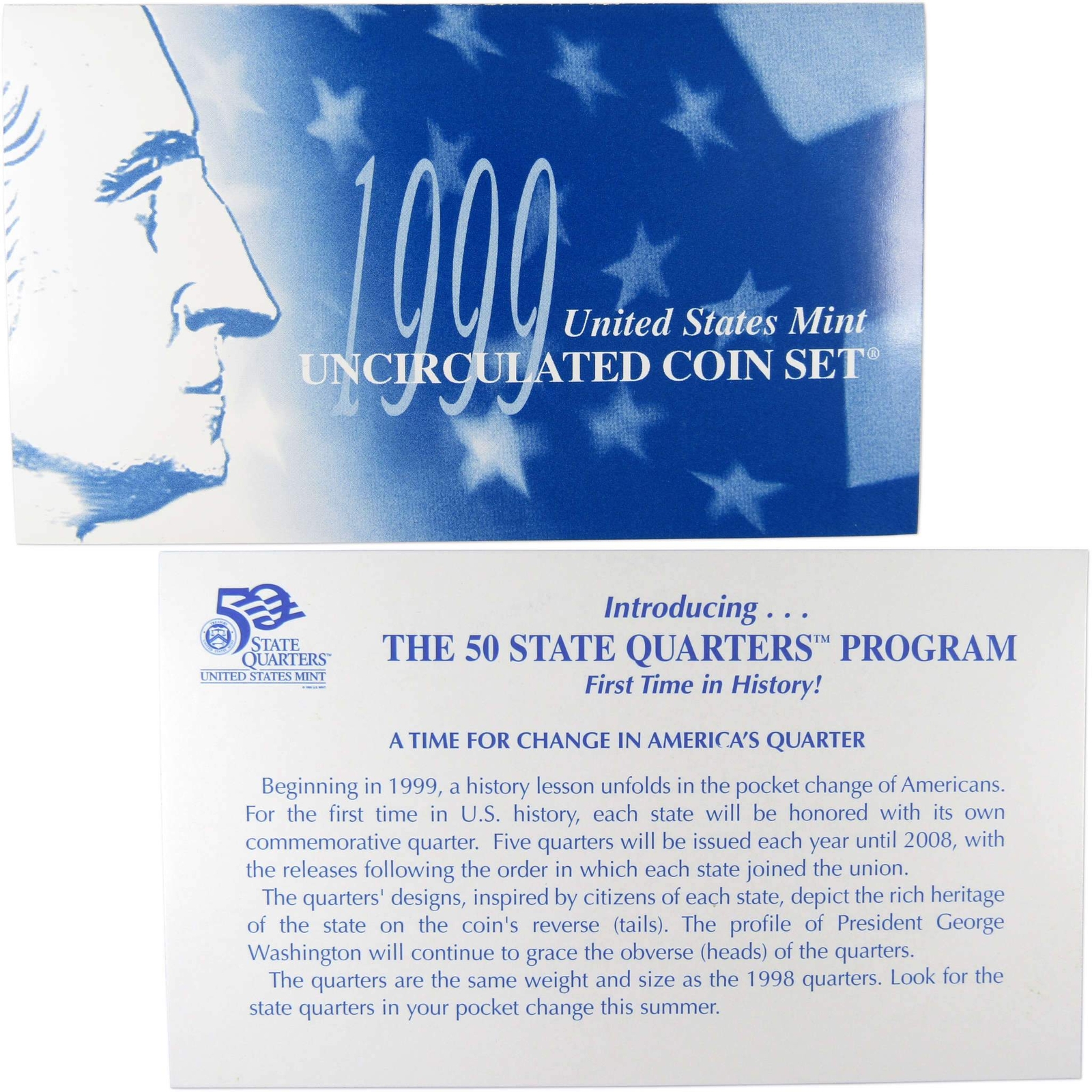 1999 Uncirculated Coin Set U.S Mint Original Government Packaging OGP