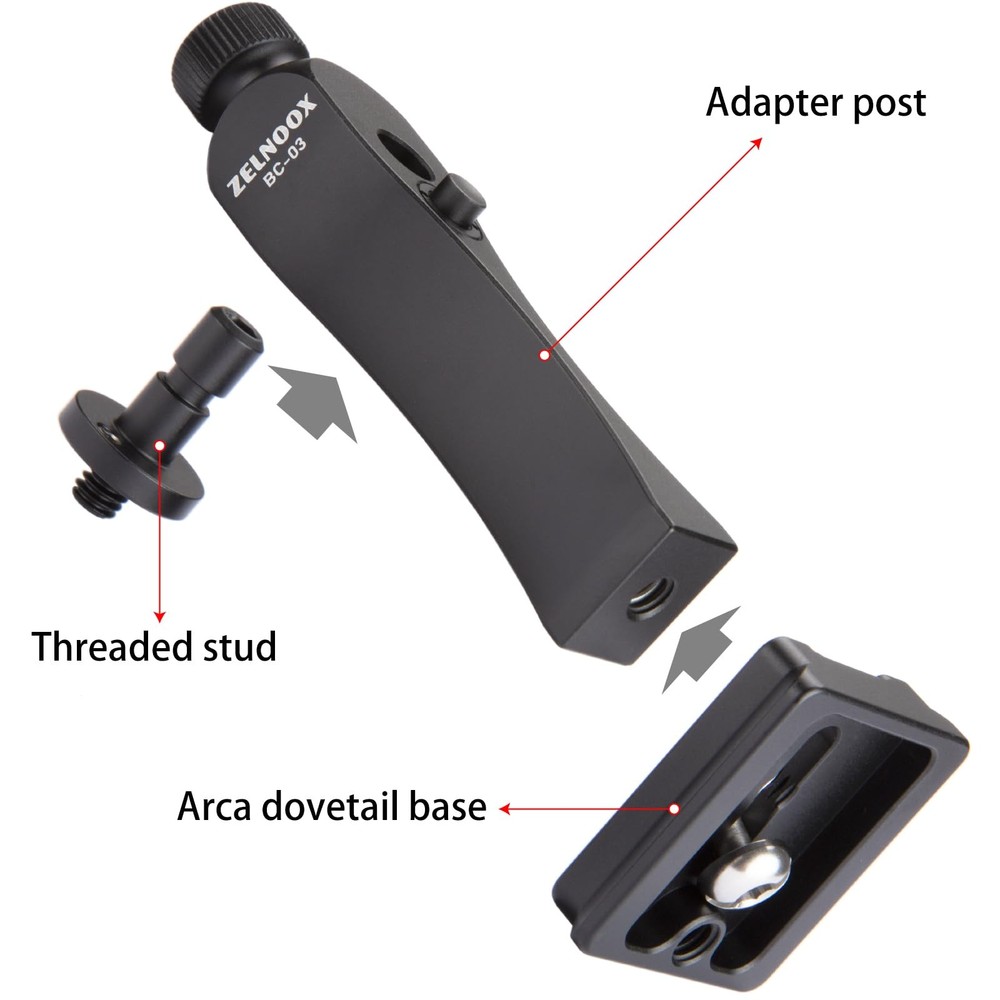 Binocular Tripod Adapter | Quick Release, 1/4"-20 Thread & Arca-Dovetail, CNC...