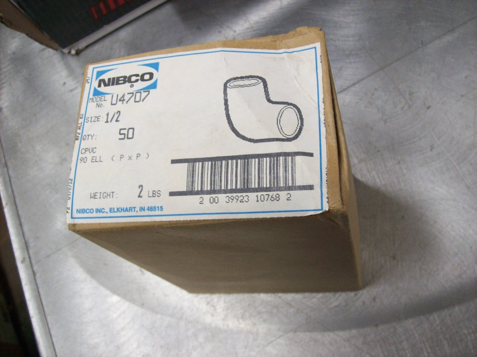 NIBCO 1/2" CPVC 90° Elbow U4707 ONE BOX OF FIFTY (50) FITTINGS