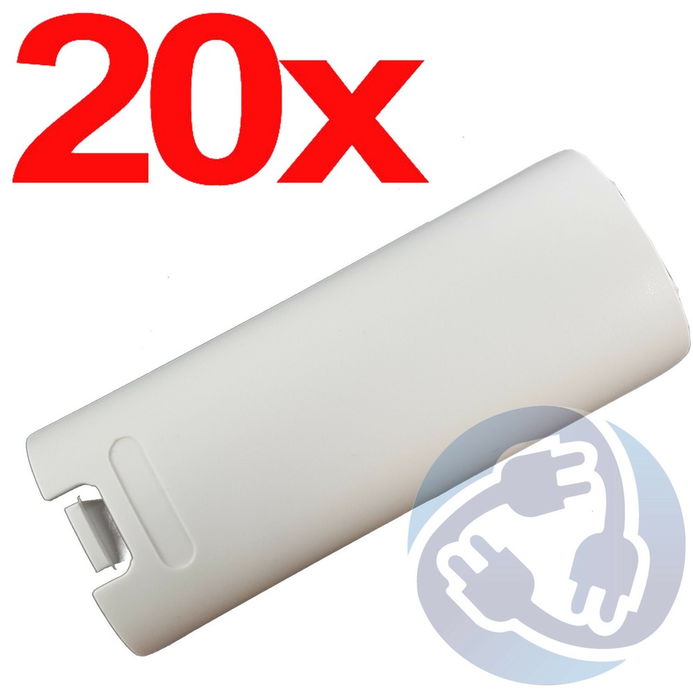 LOT 20 Replacement Battery Cover Shell Case Clip for Wii Remote Controller White