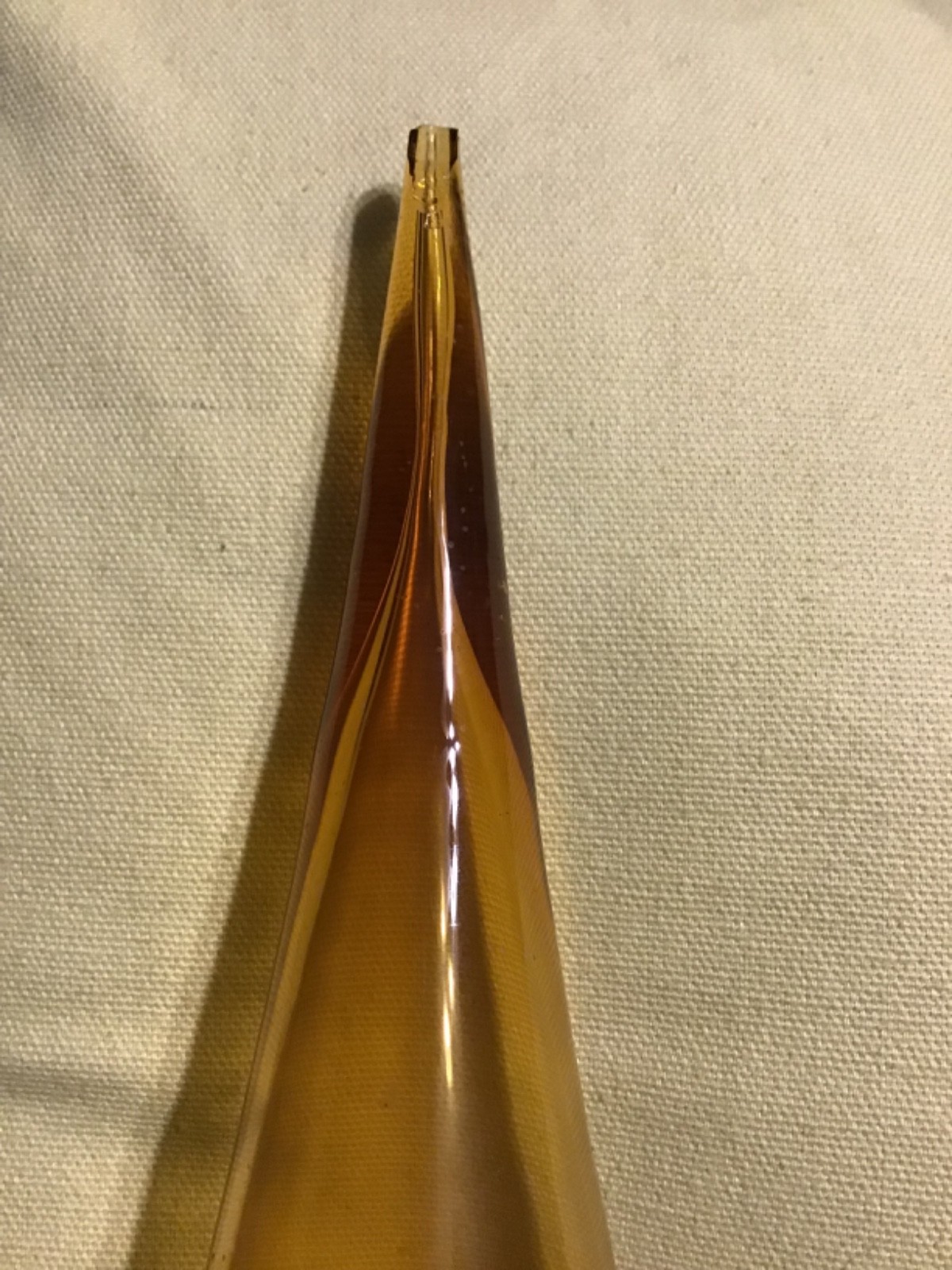 Vintage MCM Empoli Amber Smooth Glass Bottle Decanter Stopper Only, Approx 9.5”