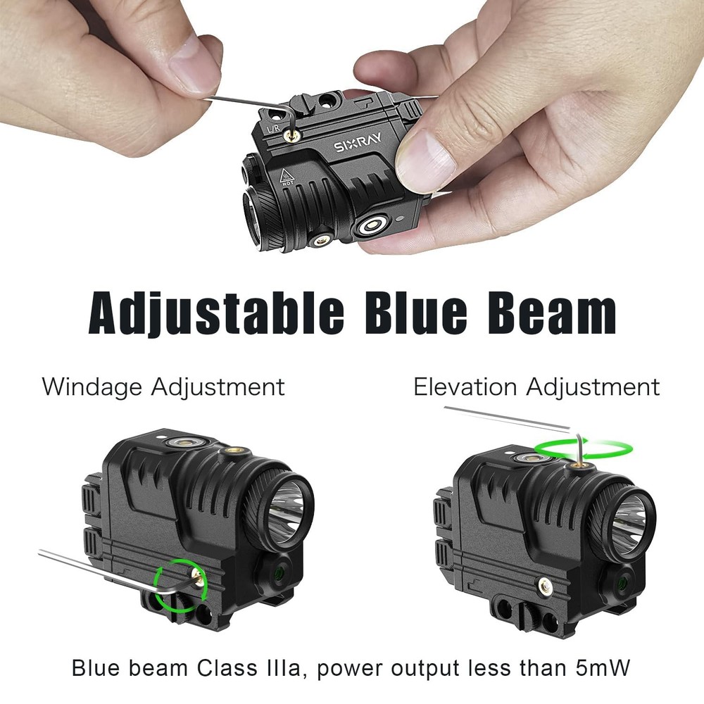 SIXRAY Blue Beam Laser and Flashlight Combo for Light