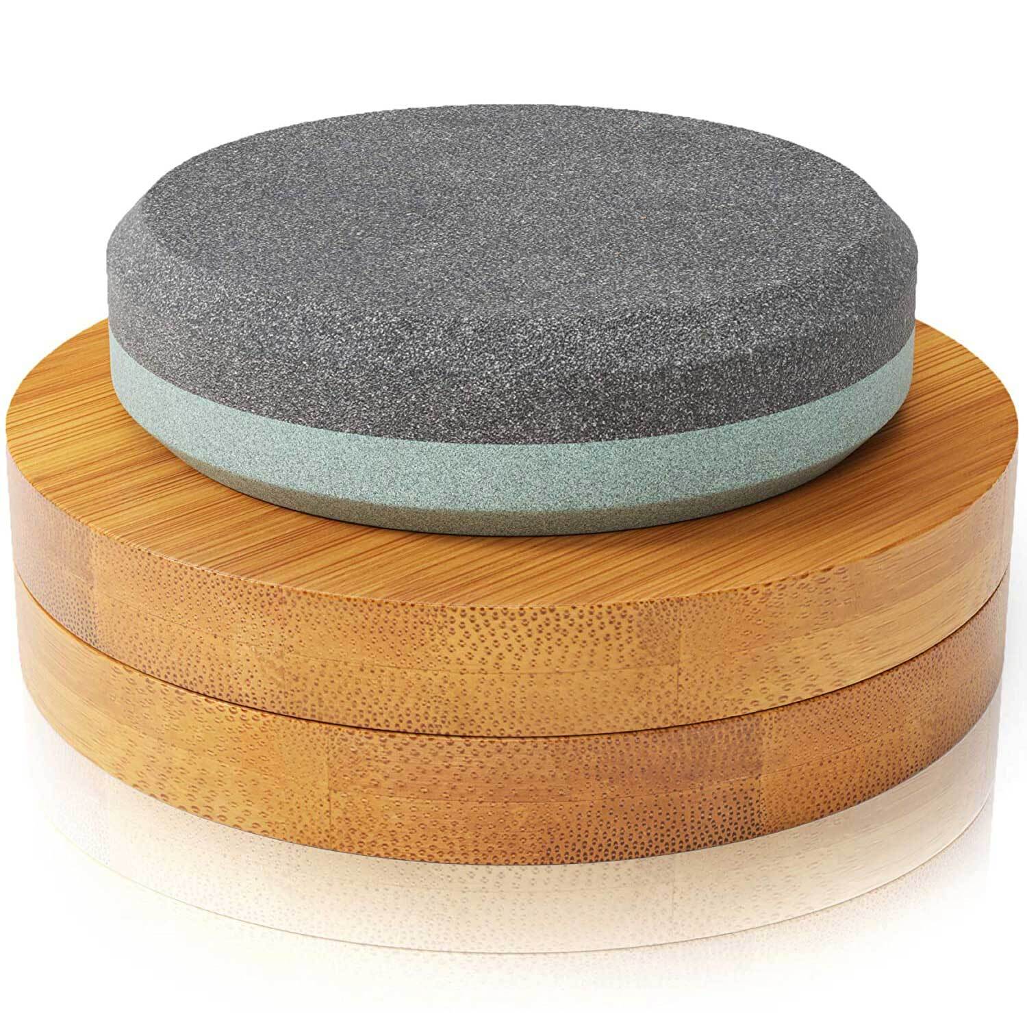 120&180# Pocket Axe Knife Whetstone Round Sharpening Grinding Stone Sharpener US