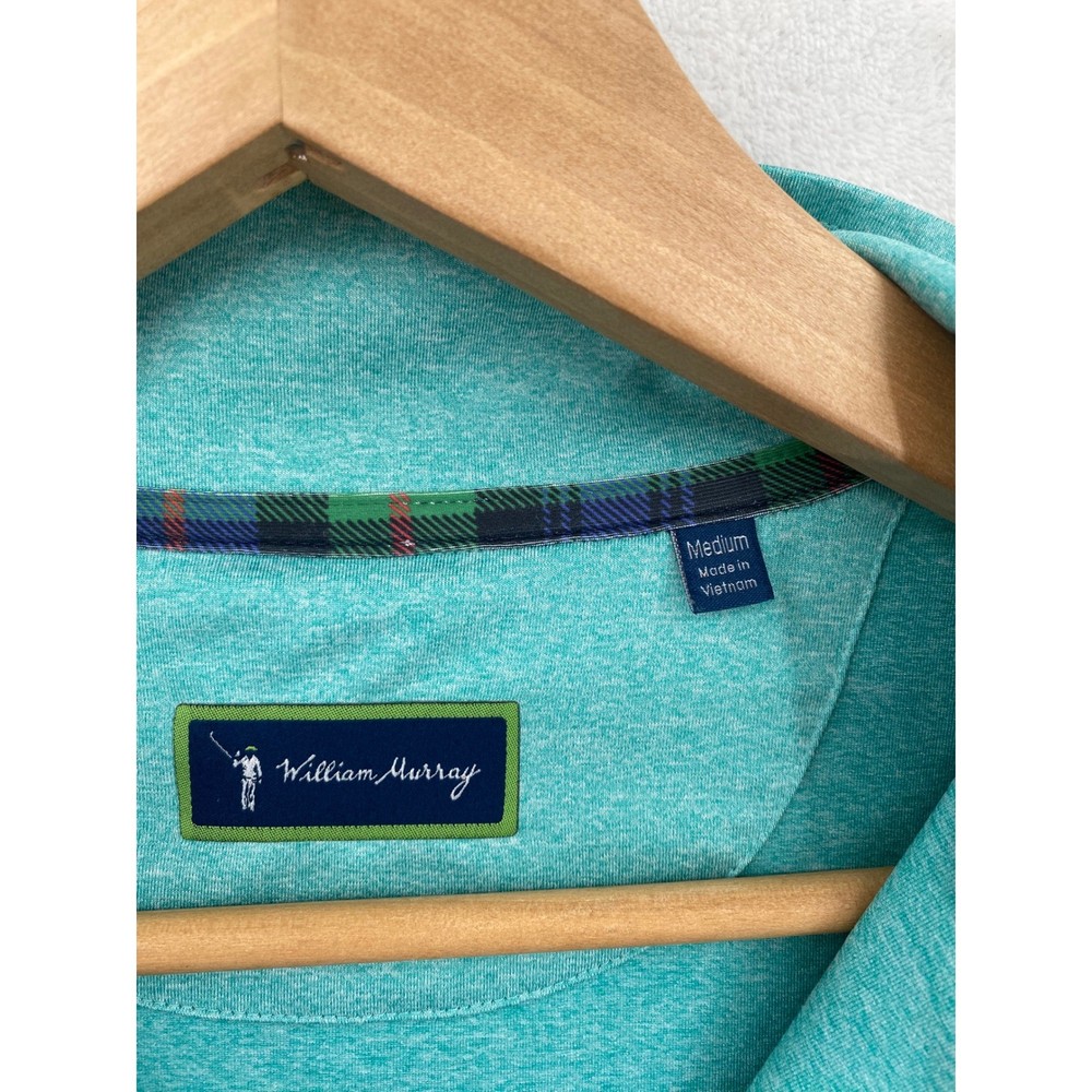 William Murray Golf Quarter Zip Pullover Mens Medium Teal Heather Performance M