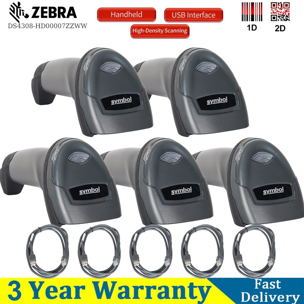 Zebra Symbol DS4308-HD Handheld Barcode Scanner USB 1D 2D POS Reader kit
