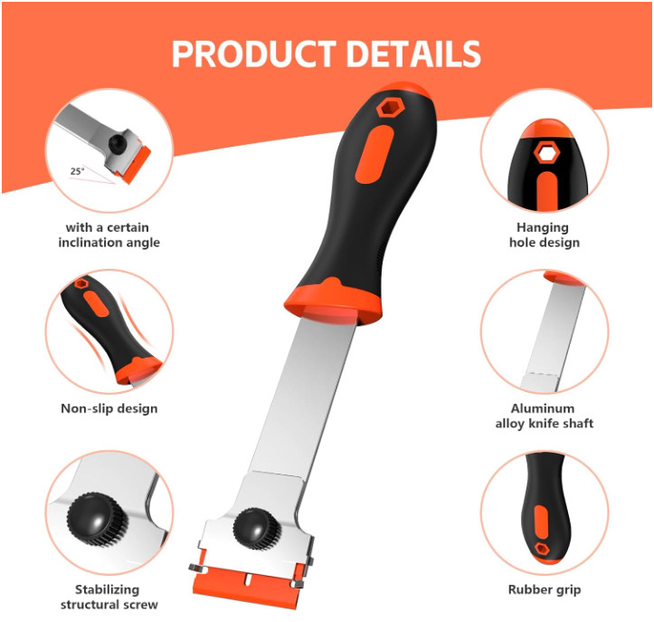 3 Pack Razor Blade Scraper, Plastic Razor Blade Scraper, Scraper Tool with Extra