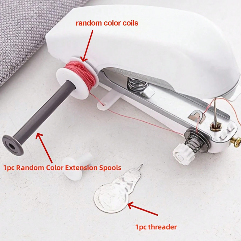 Handheld Sewing Machine Portable Mini Cordless Stitch Tool With 12 Sewing Thread