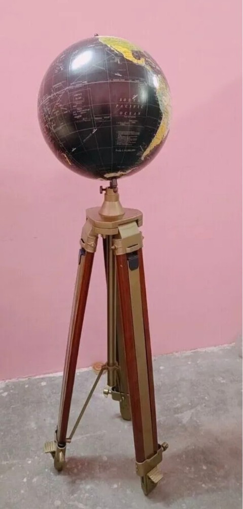 World Map Globe With Tripod Stand World Authentic Adjustable Modern Map Globe