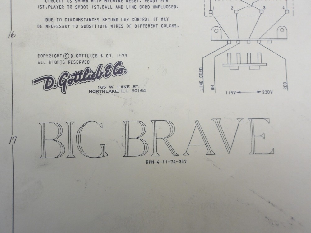 Gottlieb: Big Brave- Schematic