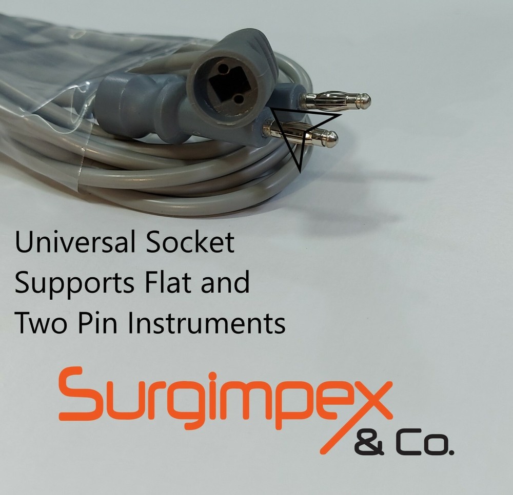 Silicone Universal Bipolar Cable Fitting Flat Plug & 2-Pin Plug (Surgimpex UK)