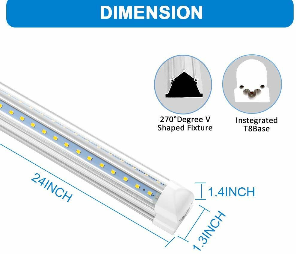 T8 8FT Led Shop Light Fixture 8Foot T8 Integrated Led Tube Light Bulbs V-shaped