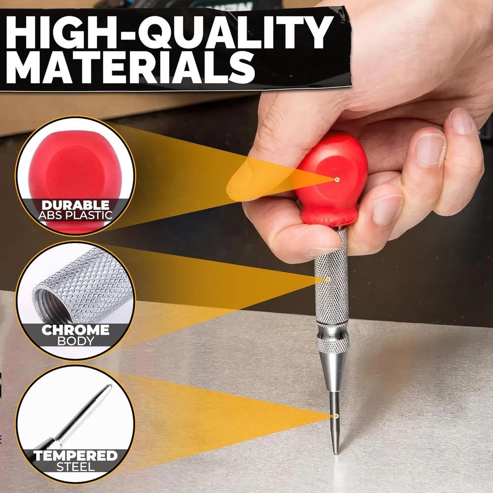 Super Strong Automatic Centre Punch Adjustable Spring Loaded Metal Drill TooL