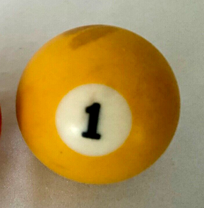 Vintage Billiard Pool REPLACEMENT BALL-Yellow Solid #1-2 1/4"