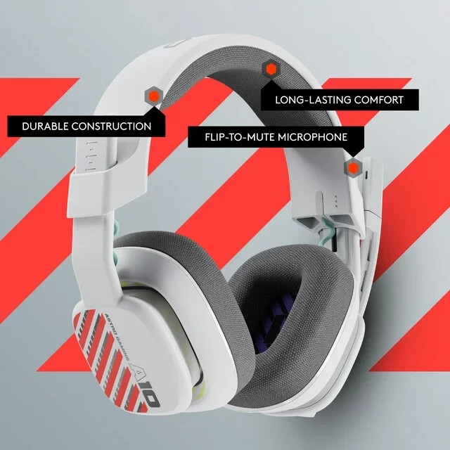 Astro A10 Gen 2 Wired Over-Ear Gaming Headset - White