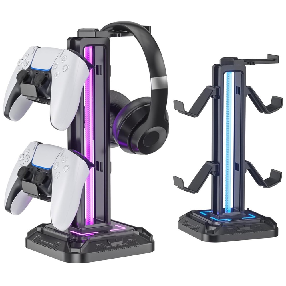 Rotatable Headphone Stand with Detachable Controller Hook