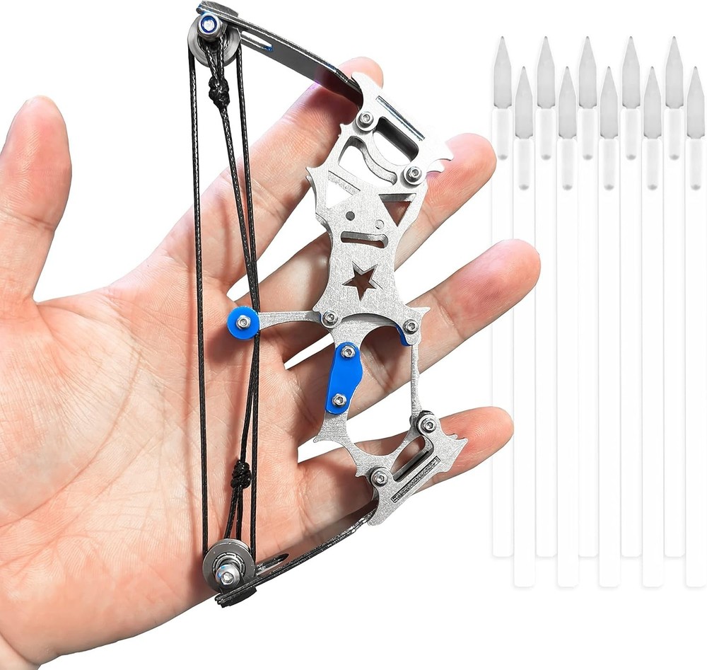 Sleek Silvery Compound Bow Set for Target Shooting - Left & Right Hand Friendly