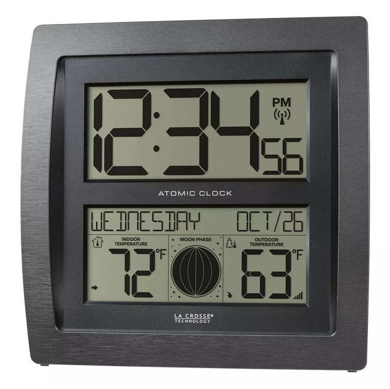 La Crosse Technology Curved Digital Atomic Wall Clock