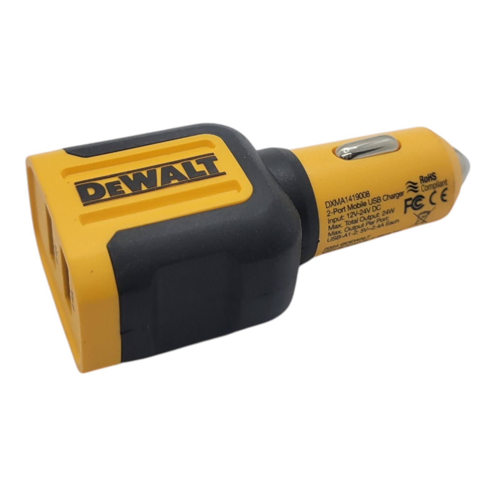 DeWalt 2 Port USB Charger 24 Watt 2-Port FAST CHARGE (DXMA1419008)