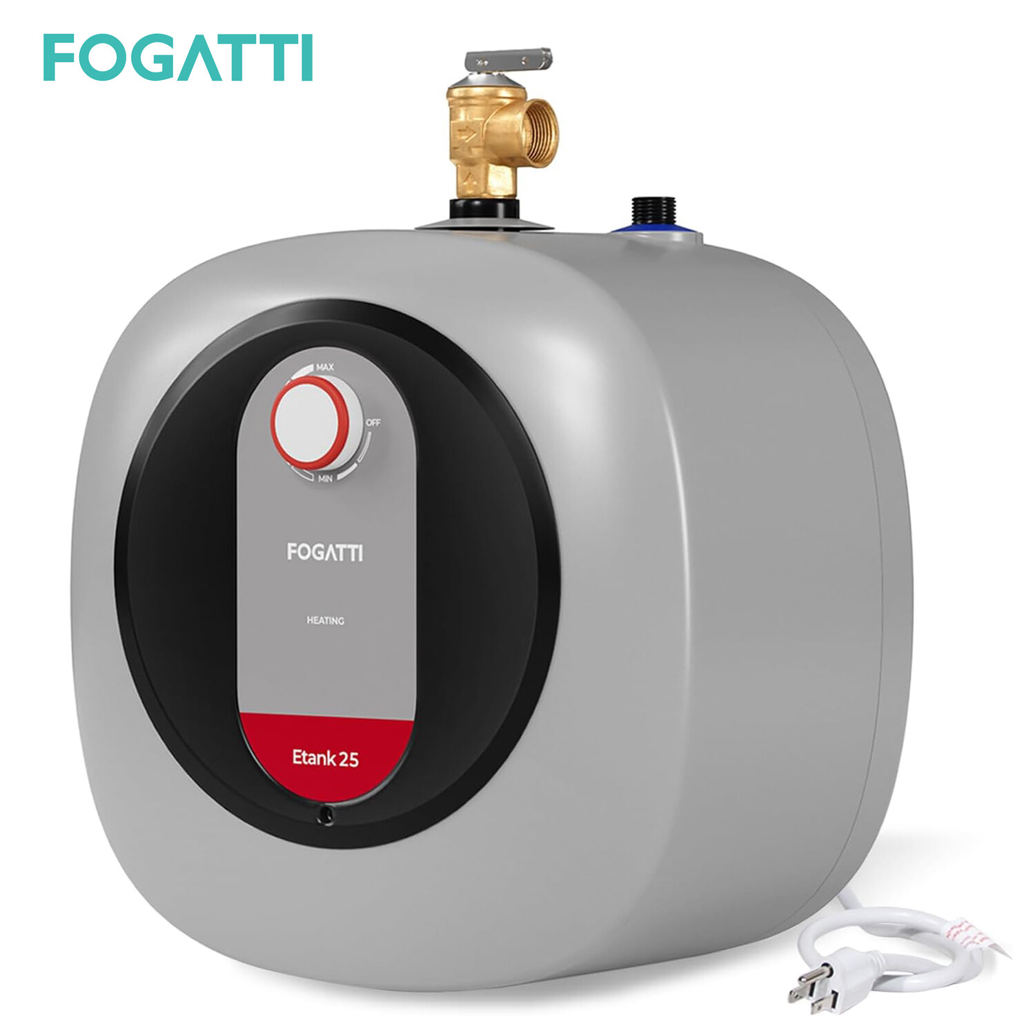 FOGATTI 2.5 Gallon Electric Mini Tank Hot Water Heater Shower Compact Storage