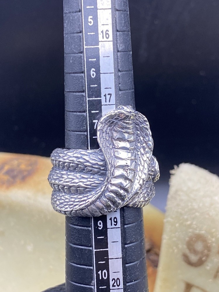 Cobra Ring Solid Sterling Silver Size 8