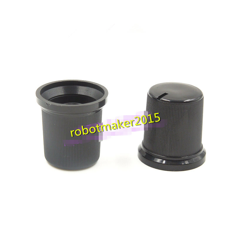 20Pcs 6mm Shaft Hole Plastic Threaded Knurled Potentiometer Knobs Cap WH148