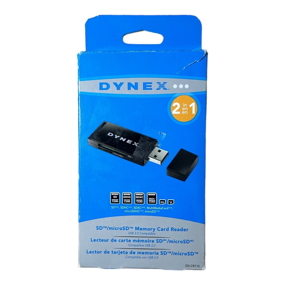 Dynex DX-CR112 2-in-1 SD/microSD Memory Card Reader TESTED
