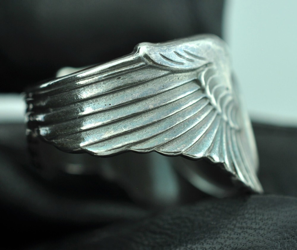 Large Solid 925 Sterling US Air Force Aircrew Crewman Wings Ring