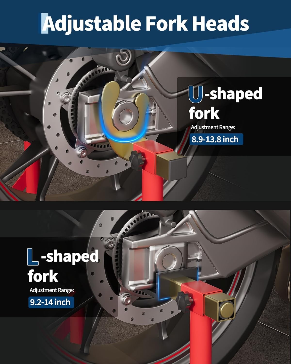 900lbs Motorcycle Front & Rear Stand Lift Spoolift Paddock Swingarm Bike Support