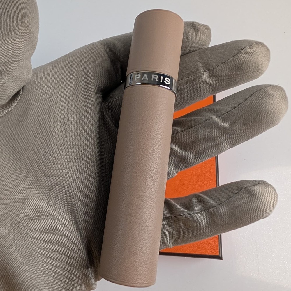 New HERMES Refillable Atomizer Perfume Leather Case Accessory Etoupe Beige