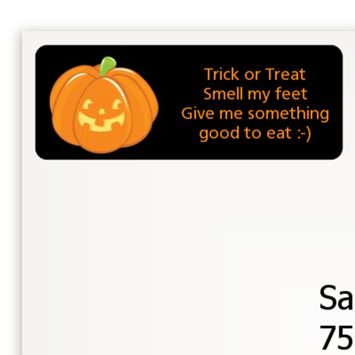 Jack O Lantern - Halloween Personalized Return Address Rectangle 27 Stickers
