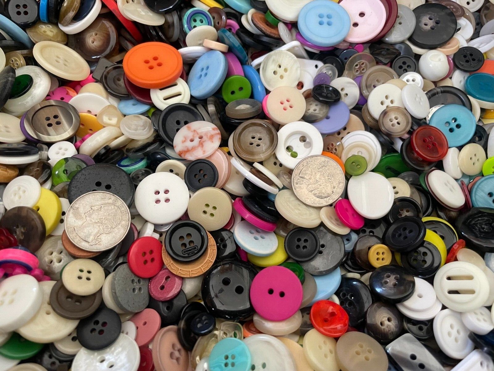 200 New Buttons assorted mixed color and sizes bulk Mixed Button lot MX1