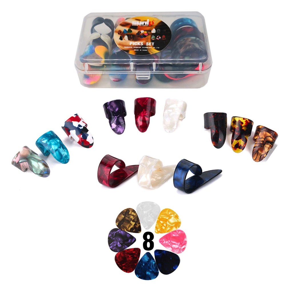 Thumb Finger Picks Plectrum With Plastic Picks,