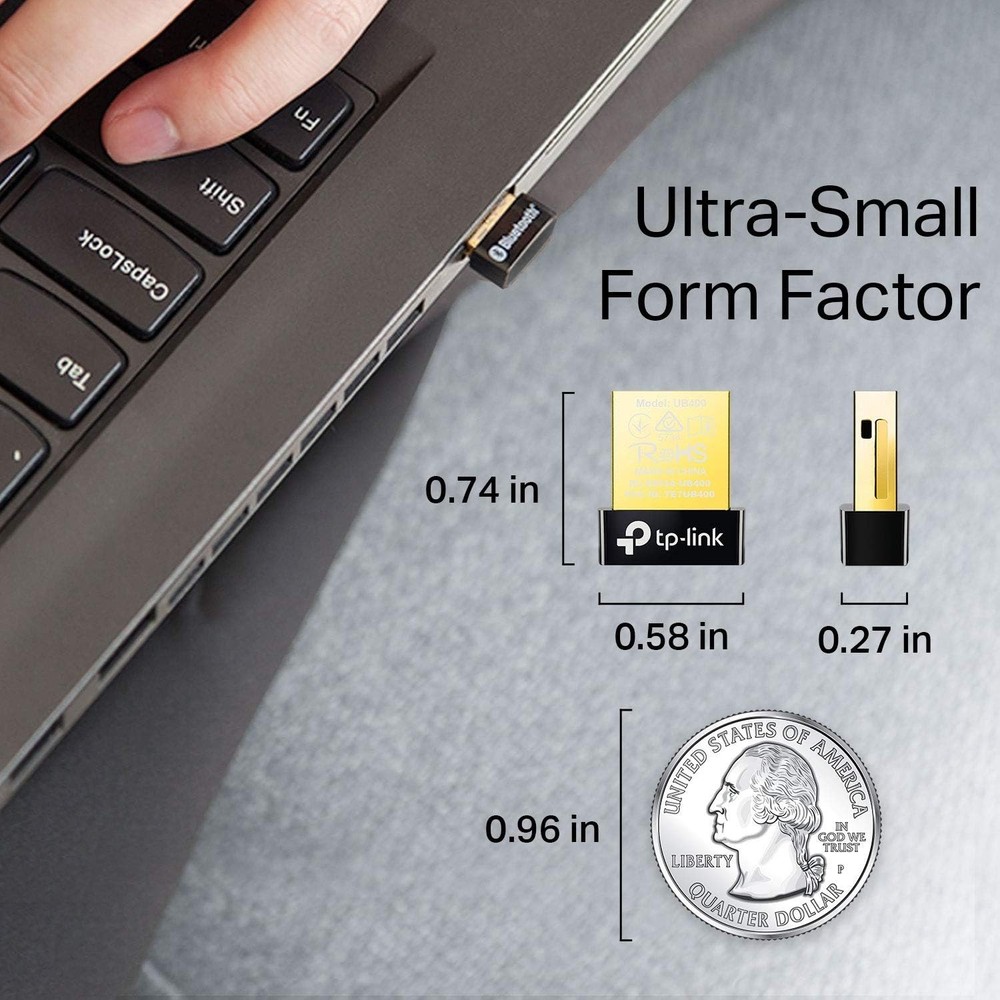 Compact USB Bluetooth Adapter - 65ft Range, Perfect for Wireless Music Streaming