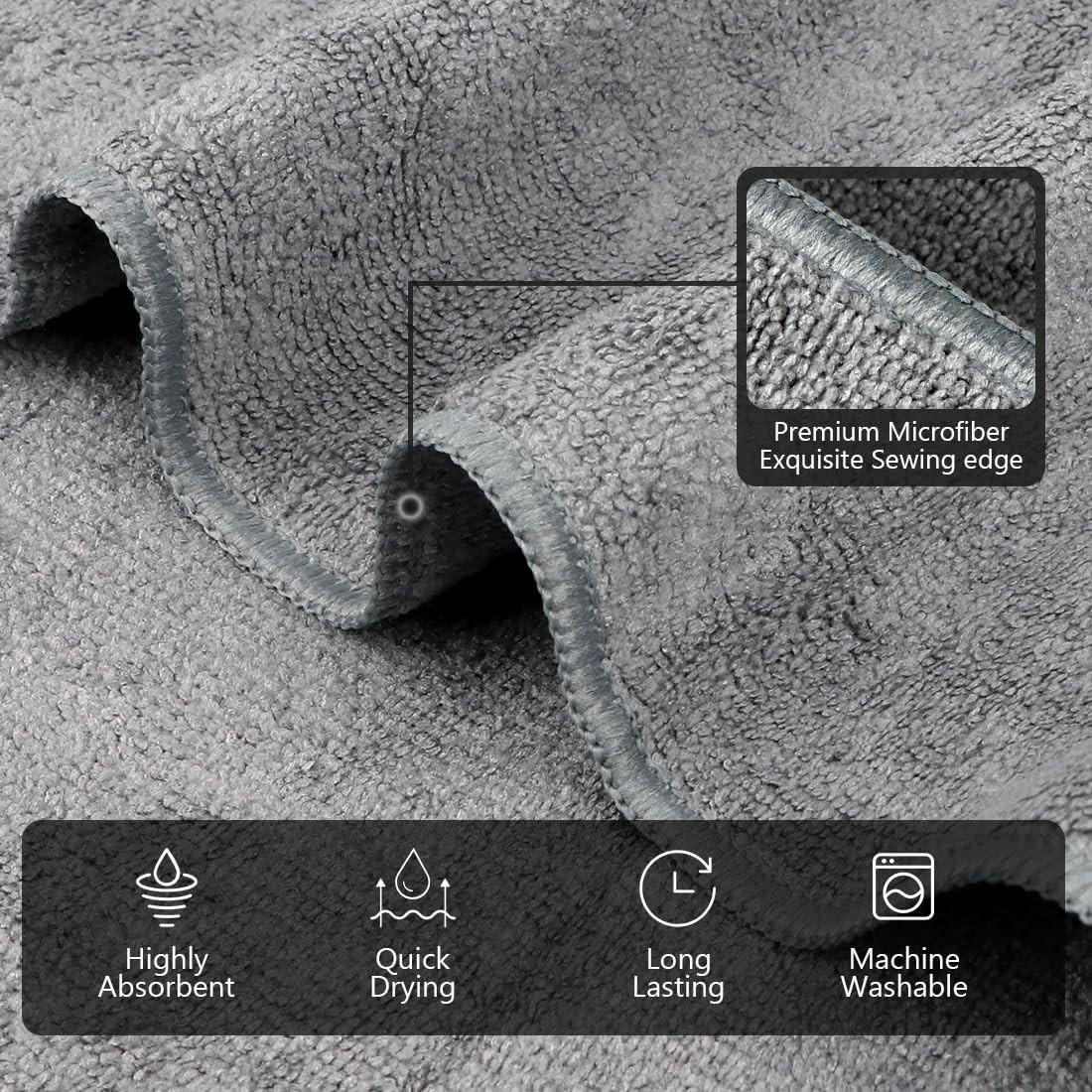 Gym Towels, Highly Absorbent Sweat Towels, Soft and Quick Drying Gym Towel for D