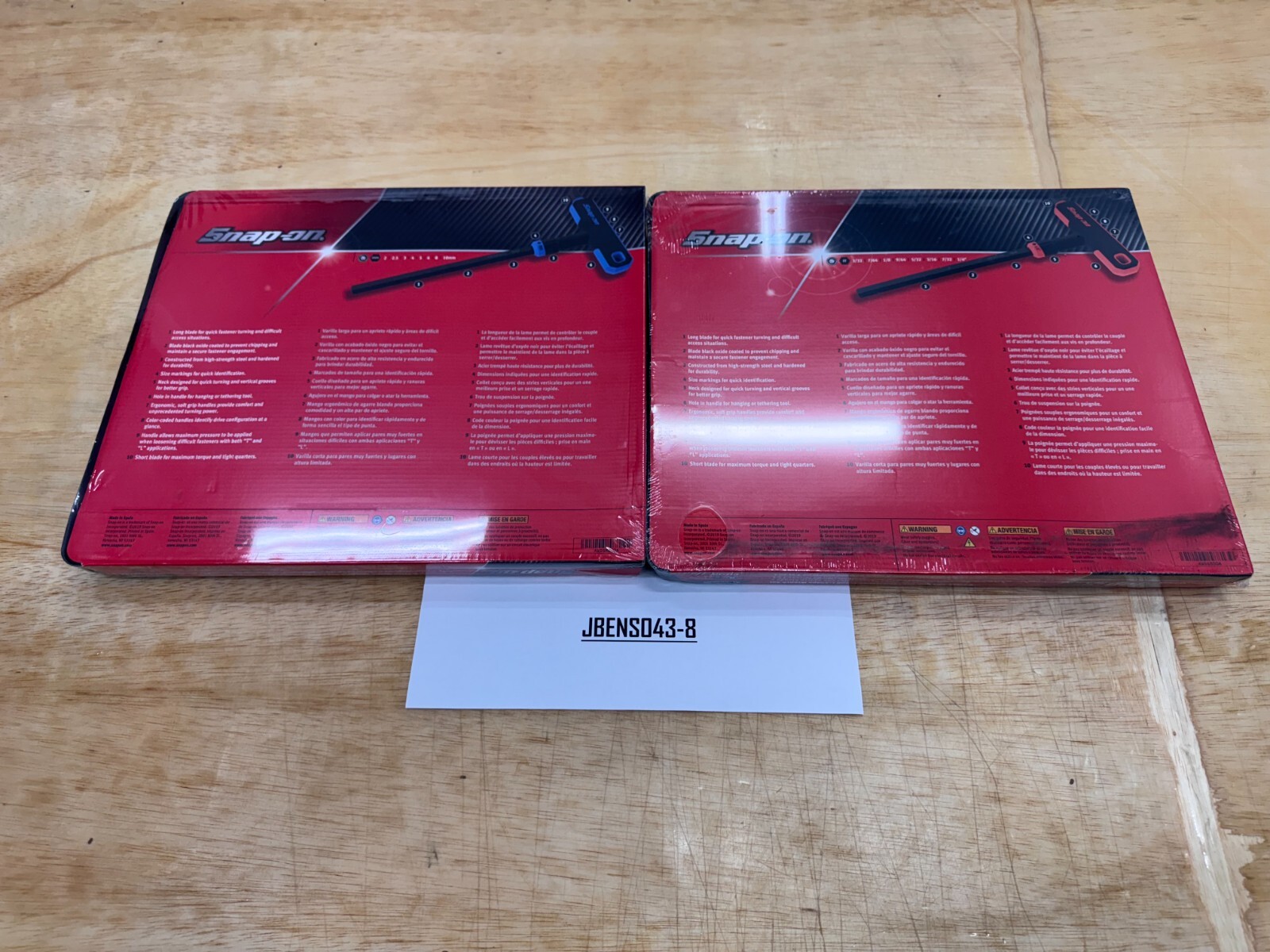 Snap-on Tools SPAIN NEW 16pc SAE / Metric T-Shaped Combo Hex Wrench Sets