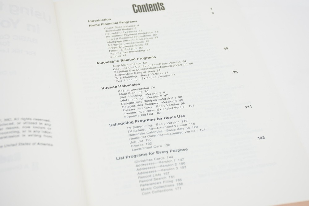 Radio Shack Using the TRS-80 in Your Home Basic Computer Programs 62-2069