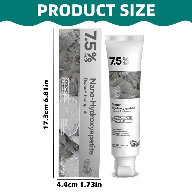 7.5% Hap Nano-Hydroxyapatite Toothpaste Remove Deep Clean 2 PACK