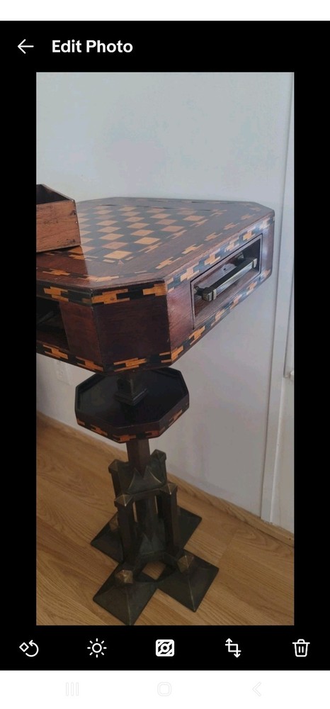 Game Table Antique with Hidden Draw Locks