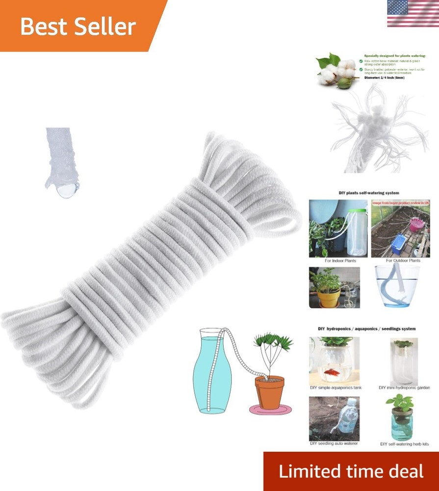 Automatic Hydroponic Wicking System - 50ft Reusable Plant Watering Solution