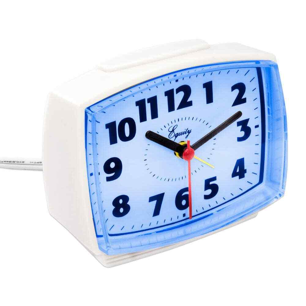Equity by La Crosse 33100 Electric Silent Analog Alarm Clock - White