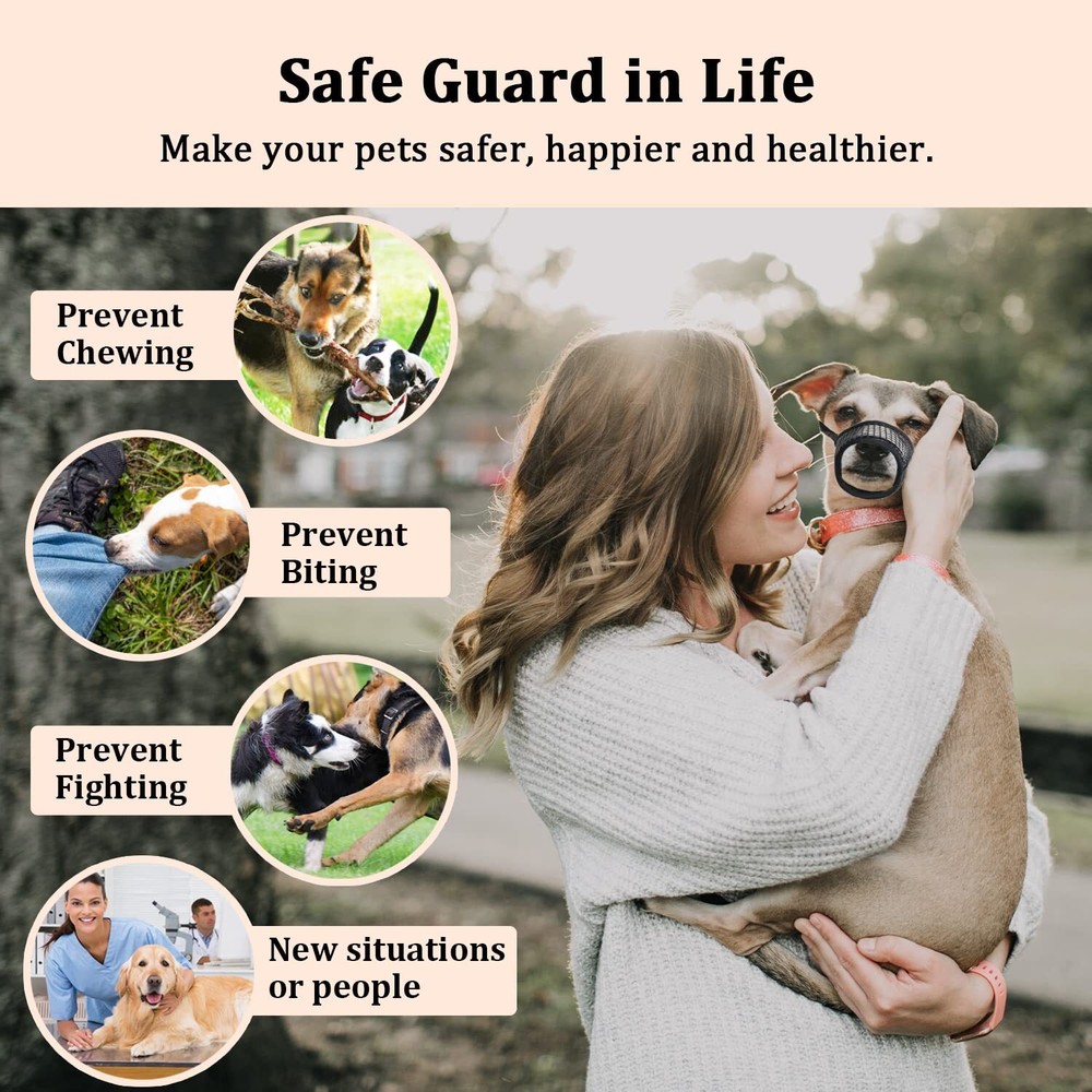 Breathable Mesh Muzzle for Dogs Allows Drinking and Panting Soft and Comfortable