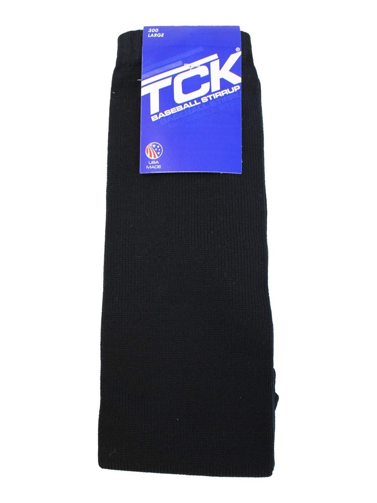 TCK Solid Colored Baseball Stirrups Pattern A (Black, Medium) Medium, Black