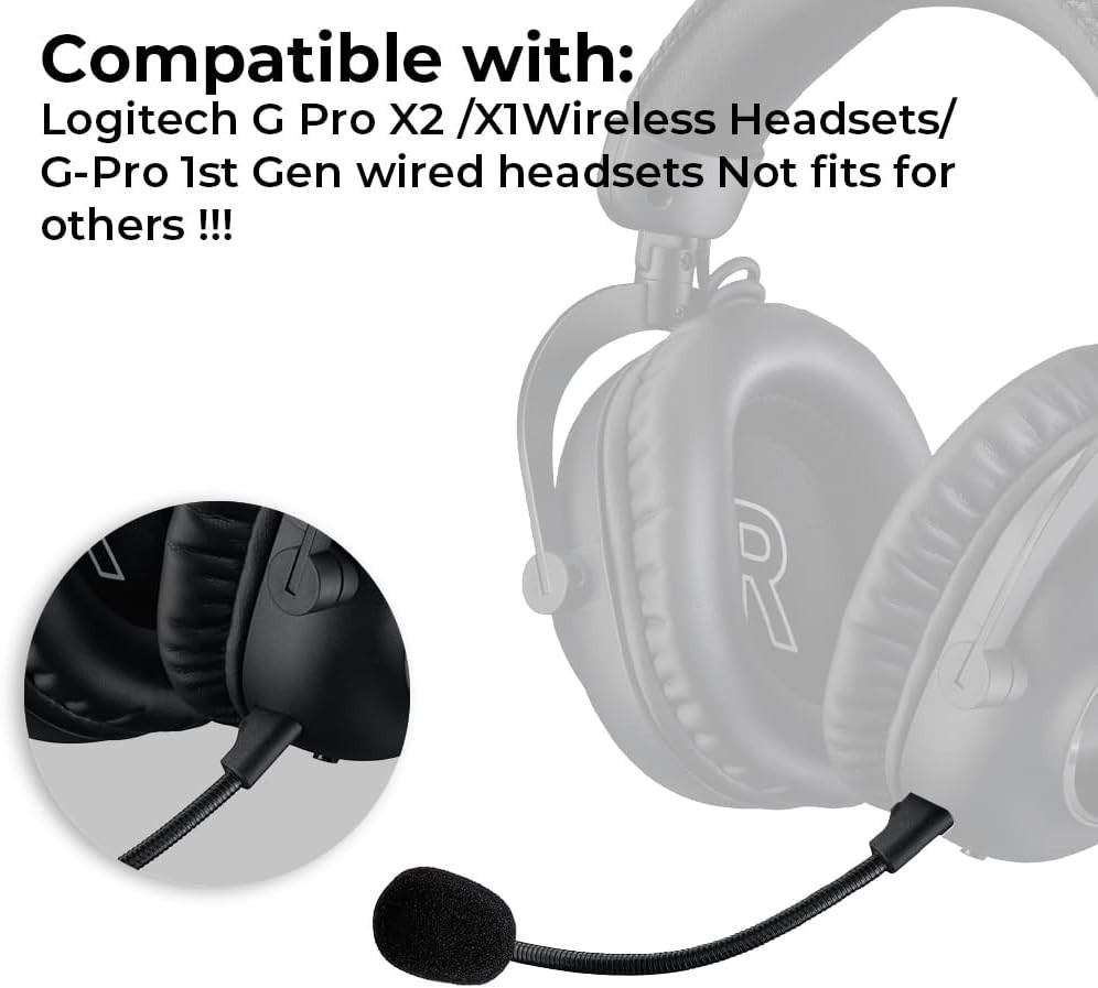 Replacement Microphone for Logitech G PRO X2 & X Wireless Gaming Headsets