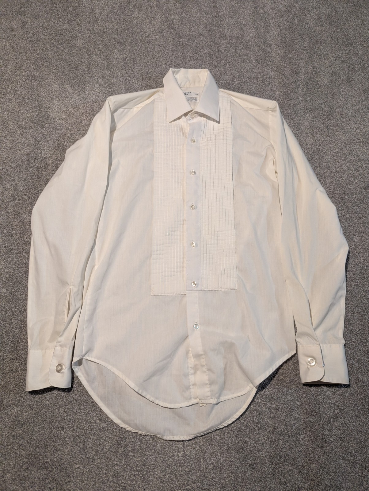 Vintage After Six Tuxedo Shirt Mens S4 White Ruffle Front