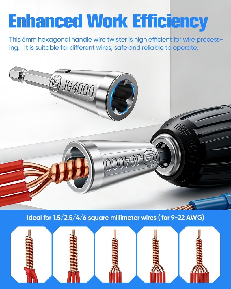 Wire Twister Tool for Drill, 2026 Upgrades Nut Silver