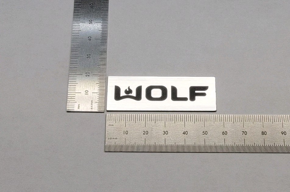 Wolf Custom 2.25 Inch Emblem Logo Nameplate