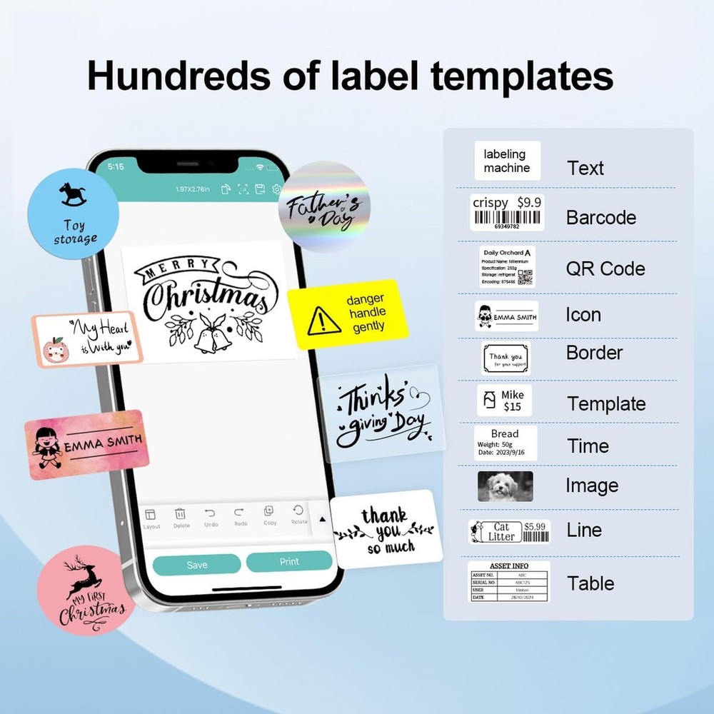 Label Maker - 2 Inch Thermal Label Printer L7 Portable Bluetooth Label Maker ...