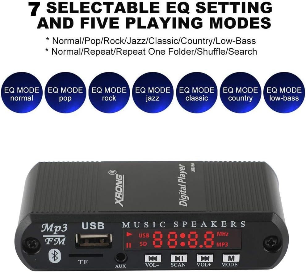 FM Radio Bluetooth Receiver with USB/SD Playback and Remote Control Convenience