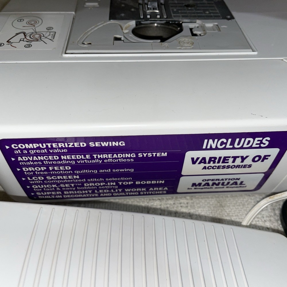 Brother White Computerized Project Runway CE8080PRW Sewing Machine LCD Display