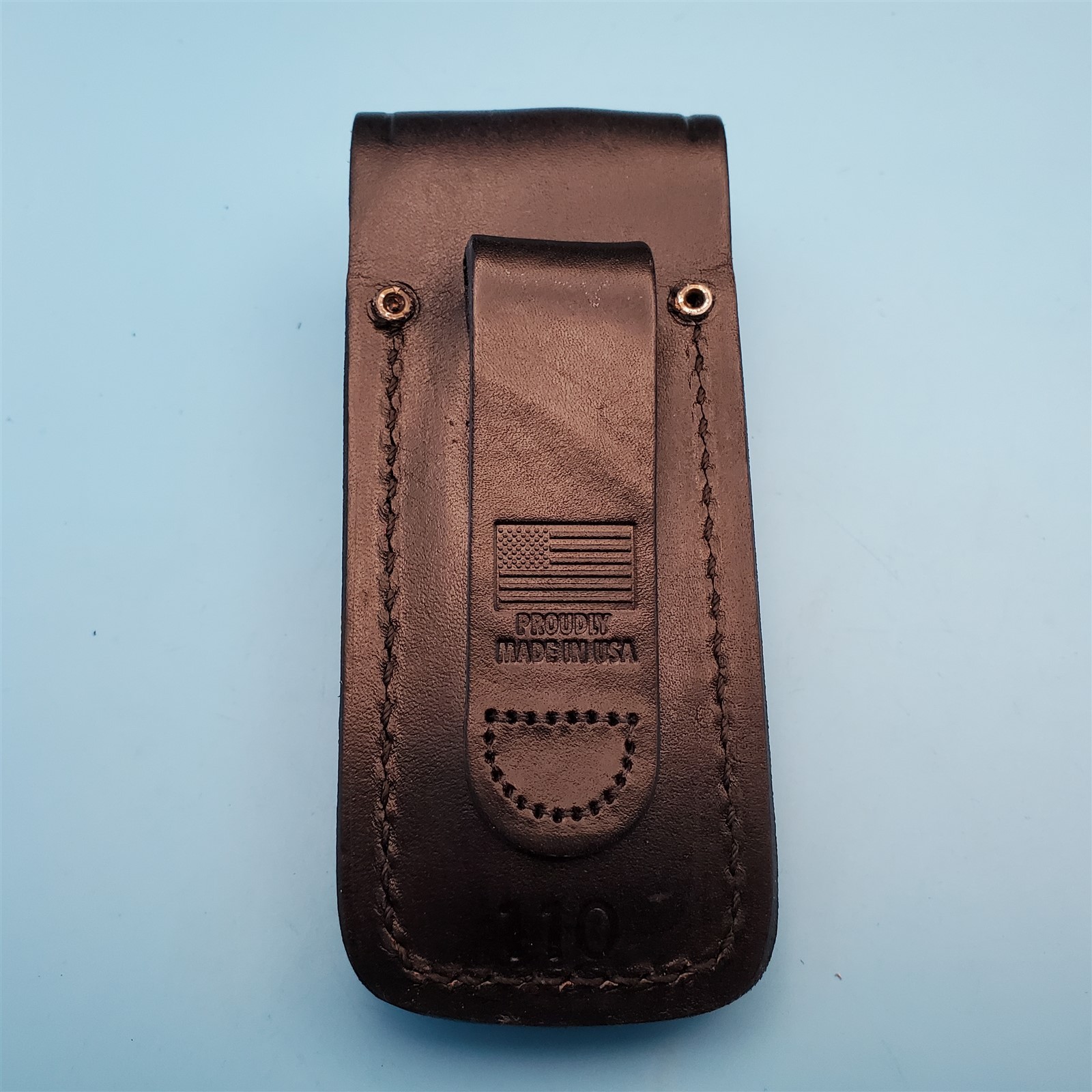 Vintage Buck 110 Pocket Knife Sheath Black Leather Folding Blade Hunter Case 5"